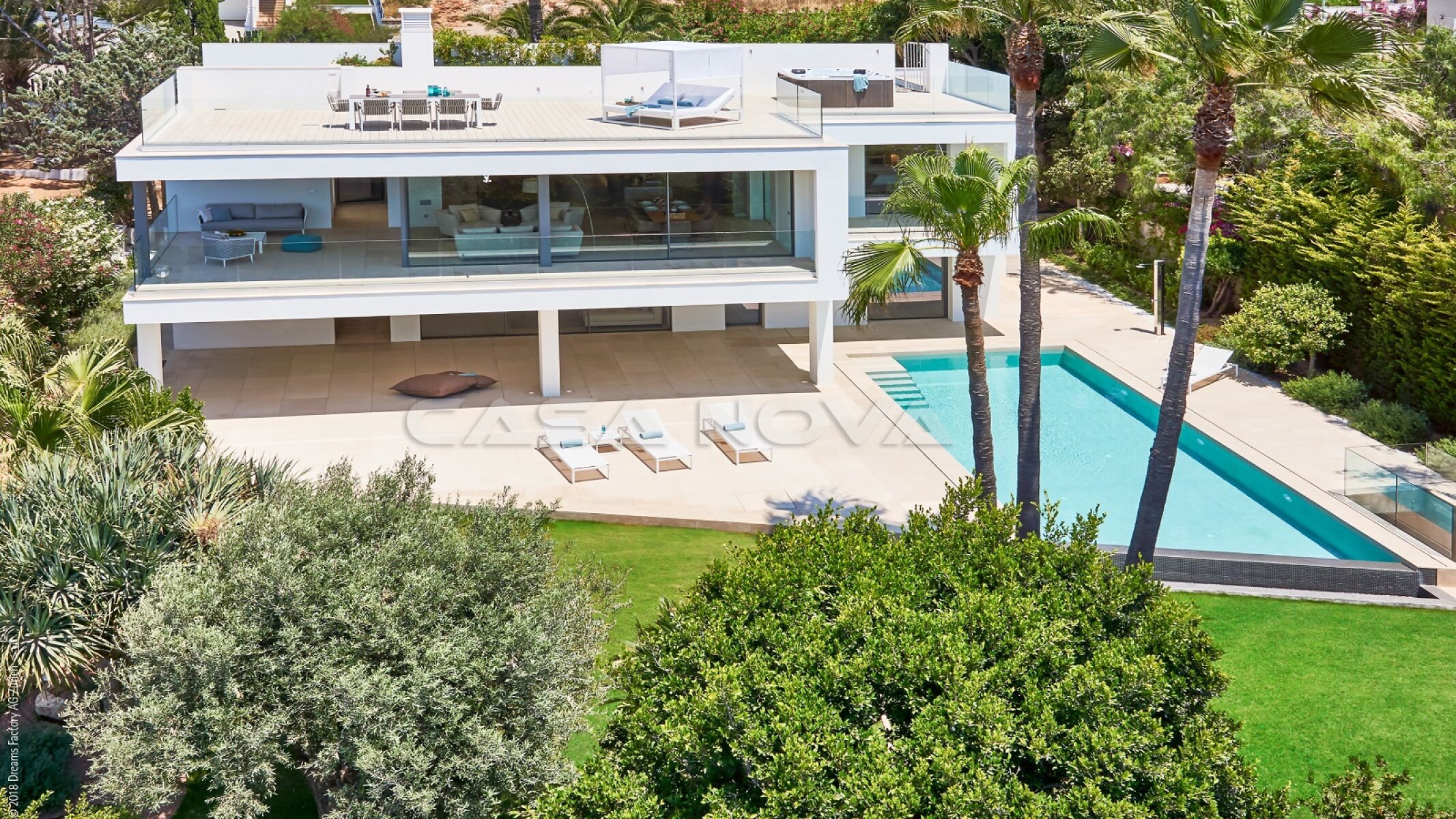 Neubau Luxusvilla Mallorca mit Meerblick in beliebter Wohnlage